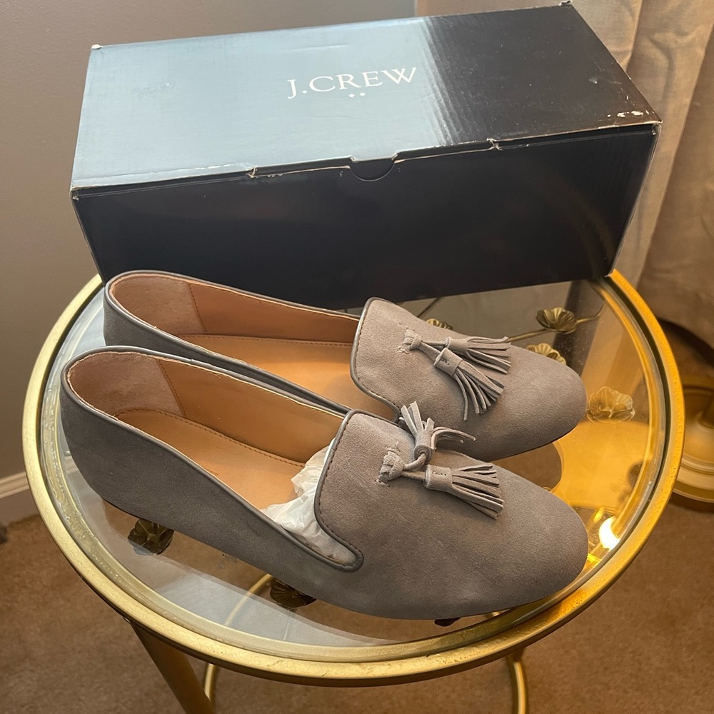 J.Crew suede tassel flats
